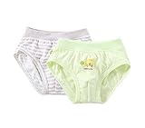2個の通気性ソフト赤ちゃん下着パンティー、灰色の緑色、2歳から3歳