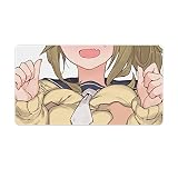 マウスパッド 大型 ゲーミングマウスパッド 女子高生 犬山あおい ゆるキャン プレイマット ゴム底 耐洗い表面 耐久性良い キーボードパッド オフィス 周辺機器 デスクパッド パソコンマット 滑り止めゴム底 快適 プレンセント 40X75cm