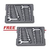 KD Tools 81903D SAE - Met Stubby Comb Wrench Set, 20 pc With FREE SAE - Met Stubby Comb Wrench Set