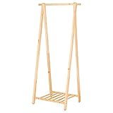 ドウシシャ ハンガーラック ナチュラル 幅76.5×奥行55×高さ160.5cm 木製ハンガーラック GMH-76NA