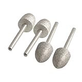 uxcell　ダイヤモンドマウントポイント　ダイヤモンドビット　コーンヘッド3mm x 10mm　ポイントバフビット　4個