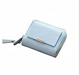 INANA 財布　レディース用　２つ折り財布　小銭入れ ミニ財布 韓国 二つ折り サイフ　シンプル 　ラウンドファスナー 　コインケース　デザイン素敵　可愛いファスナー付き　4色入荷 (ブルー)