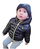 (ポルトプエルト) Porto Puerto シンプル ダウンジャケット ベビー 赤ちゃん 男女兼用 80cm 黒 白 橙色 水色 キッズ ボーイズ (ブラック)