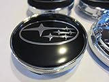 SUBARU スバル ホイールセンターキャップ ハブキャップ 黒 銀字 60mm 4個セット