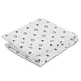 lulujo Baby Rayon Sourced Bamboo Muslin Swaddling Blanket, Hugs and Kisses, 47" x 47" by lulujo Baby