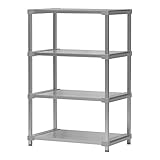 選べる幅サイズ31段階！軽量アルミ製 収納ラック4段 棚板奥行54cm 高さ130cm 幅バリエーション30cm～180cm (110cm)