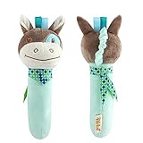Davcor Moring スティックガラガラ 布おもちゃ 可愛い動物ぬいぐるみ 音鳴り はじめてリンリン くじらスティック 新生児 知育玩具 出産お祝い ロバ