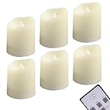 ちらつきFlameless Candles LEDキャンドル無香Tealight – Include電池式200 +時間 – リモート制御タイマーキャンドル – 装飾ウェディングホリデー – Flam
