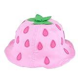 【SEBLES】ベビー 赤ちゃん 帽子 ハット フリル 丸 子ども 子供 苺 イチゴ フラワー無地 コットン UV あごゴム 春 夏 秋 女の子 可愛い(タイプC,44cm)