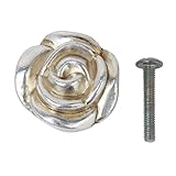 SODIAL(R)2 x 33 mmアンチックなシルバーローズの引き出し　家具ハンドル　グリッププル　ハードウェア