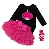 Zhhlaixing 高品質 Infant Toddler Baby ガールズ Cozy Cotton Romper Tutu Skirt + Headband Outfit Set for 0-24