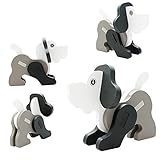 POTOJP 木製パズル 小さな立体パズ 立体の木製組立キット　犬 (19種類動物展開)　 Mini 3D Puzzle Kids Educational Funny Toy　積み木　木のおもちゃ 組