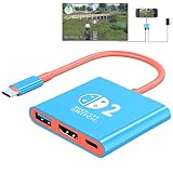 ZLFENJOY 新型Switch 2用ドック イッチ2ドック switch 2 テレビ出力 ドック多機能 USBハブ 4K@60Hz Type-C to HDMI 2.0/PD100W/USB 3.0 5Gbps高効率伝送 小型 3-IN-1 HDMI変換 Type-c充電器 遅延なし 持ち運び便利 スイッチ 2ドック替換 （赤青）
