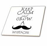 3dRose ct_186740_2 Keep Calm & Grow a Mustache Ceramic Tile, 6" [並行輸入品]