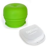 SipSnap こぼれないシリコンコップカバーKID 1個+キャリーケース (グリーン) [並行輸入品]