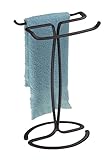 mDesign Hand Towel Holder for Bathroom Vanities - Bronze [並行輸入品]