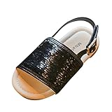 neartime Kidサンダル、夏幼児用キッズベビーガールズスパンコールビーチサンダルプリンセスRoman単一靴 Age: 5.5-6T ブラック