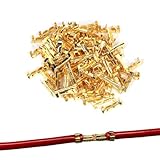 直線 端子 50/100/200個セット 配線加工 簡単接続 圧着 DIY 家電ソケット用 自動車用 (直線圧着端子) (100)