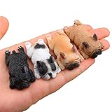 NAMIYAフィギュア マグネット 犬 飾り 装飾 わんこ リアル 本物そっくり 磁石 4点セット (フレンチブルドッグ A 4匹)