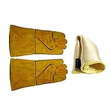 Fenteer 指保護　フィンガーカバー　溶接手袋　耐火性　熱保護　2点セット　作業