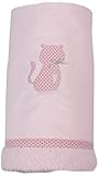 Luxury Fleece Baby Blanket with Cat Applique 75x100cm for pram crib moses basket babies newborn (pin