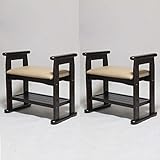玄関椅子 2個セット 幅58×奥行34.5×高さ54cm　ブラウン