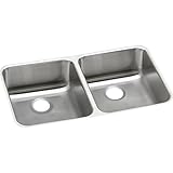 Elkay ELUHAD321655 Lustertone Stainless Steel 31-3/4-Inch x 16-1/2-Inch Undermount Double Basin Kitc