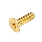 ILS - M3AH1 10 pieces M3*10 Countersunk Head Hex Socket Screws Steel Alloy Titanium Plating Gold