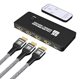 hdmi 切替器 3入力1出力 8K 60HZ 4k 120hz hdmi 分配器 リモコン付き Switch1 2/PS3 4 5/Xbox/PCなど対応 アルミ合金製外殼 日本語説明書 sc019 (本体+ケーブル1Mｘ3本)