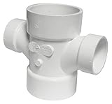 Canplas 192181 PVC DWV Double Sanitary Tee, 3 x 3 x 2 x 2-Inch, White [並行輸入品]