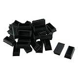 uxcell チューブインサート 30 x 60mm プラスチック製 長方形 リブ付き チューブインサート エンド カバー キャップ パッド 滑走 家具 フロアプロテクター 35個入り