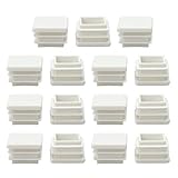 eDealMax 20 x 20 mmプラスチックスクエアリブ付きチューブインサートカバーキャップ、0.67"〜0.75"内側サイズ、家具デスクチェアフィートプロテクター15ピース