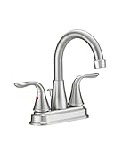 LDR 015 44054BN Lavatory Faucet Dual Lever Handles Hi Arc Spout Brushed Nickel FinishLDR 015 44054BN