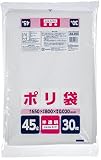 ジャパックス ゴミ袋 45L 半透明 縦80cm×横65cm×厚み0.02㎜ 室内で使う ゴミ箱用 ポリ袋 ツルツルタイプ 30枚入 JNL493