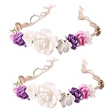 Lovoski 2本　赤ちゃん　キッズ　女の子　フラワー　ヘッドバンド　クラウン　髪飾り　ヘアアクセサリー