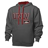 NCAA UNLV Rebelsベンチマークカラーブロックプルオーバーフード、XXL、グラファイト/レッド