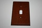 Dark Oak Single Toggle壁プレートカバー木製ベベルエッジセットof 2 by磁器とペーパー