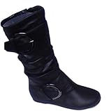データ85 F Baby Girl Slouchミドルブーツブラック カラー: ブラック