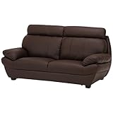 不二貿易 革ソファ RST-07 二人掛け ダークブラウン 93081.0