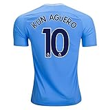 Kun Aguero 10 Manchester City 17 / 18サッカージャージーメンズホームカラーブルーSサイズ