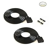 2 pcs/pack black 5M 16.4ft 4 Color RGB Extension Cable LED Strip Connector Extension Cable Cord Wire