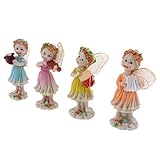 F Fityle 可愛い 花の妖精 楽器 ミニチュア 4個入 ドールハウス ガーデン 飾り物 マイクロ風景置物