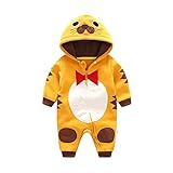 POTOJP 着ぐるみ コスプレ ジッパー ベビー服 動物ちゃん 子供用 フード付け ロンパース 赤ちゃん 仮装 ダンス衣装 コスチューム 防寒着 撮影 出産祝い 寝相アート 日常着 (70CM/6M