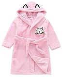 バスローブ 子供 ガウン フード付き 女の子 湯冷め対策 お風呂上がり ガールズ ルームウェア ロング丈 暖か 厚手 秋冬 ギフト 部屋着 キッズ ピンク 110cm