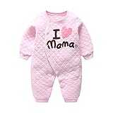 エルフ ベビー(Fairy Baby)新生児服 ロンパース 前開き 長袖 秋冬防寒着 ピンク愛ママ 59cm (70) 