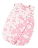 CozofLuv 100％綿6重ガーゼ スリーパー ベビーパジャマ 通気 寝冷え防止 汗を吸収する 赤ちゃん寝袋 夏 冷暖房 ボタン開閉式 (0歳~7歳頃) (S (40cm*60cm), 桜色)