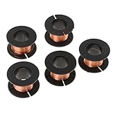 Perfk 5点セット　0.1mm　銅線　修理用　リール線　エナメル銅線　はんだワイヤー　