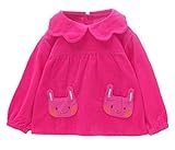 【SEBLES】 キッズ ベビー うさぎ キュート エプロン スモック 幼稚園 お絵かき 全3色 サイズ 75 80 90 100 クロスセット (ピンク,100)