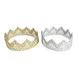 micialuxury ニューボーンフォト 撮影小物 ベビークラウン ヘッドアクセ ゴールド シルバー 2色セット 軽量