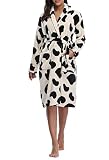 vIKeyレディースPlushコーラルフリースShort Bathrobe withサイドポケット US サイズ: L